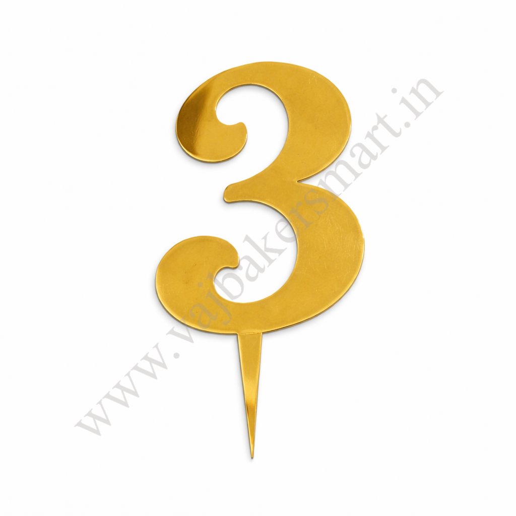 Acrylic Numerical Topper Big No.3