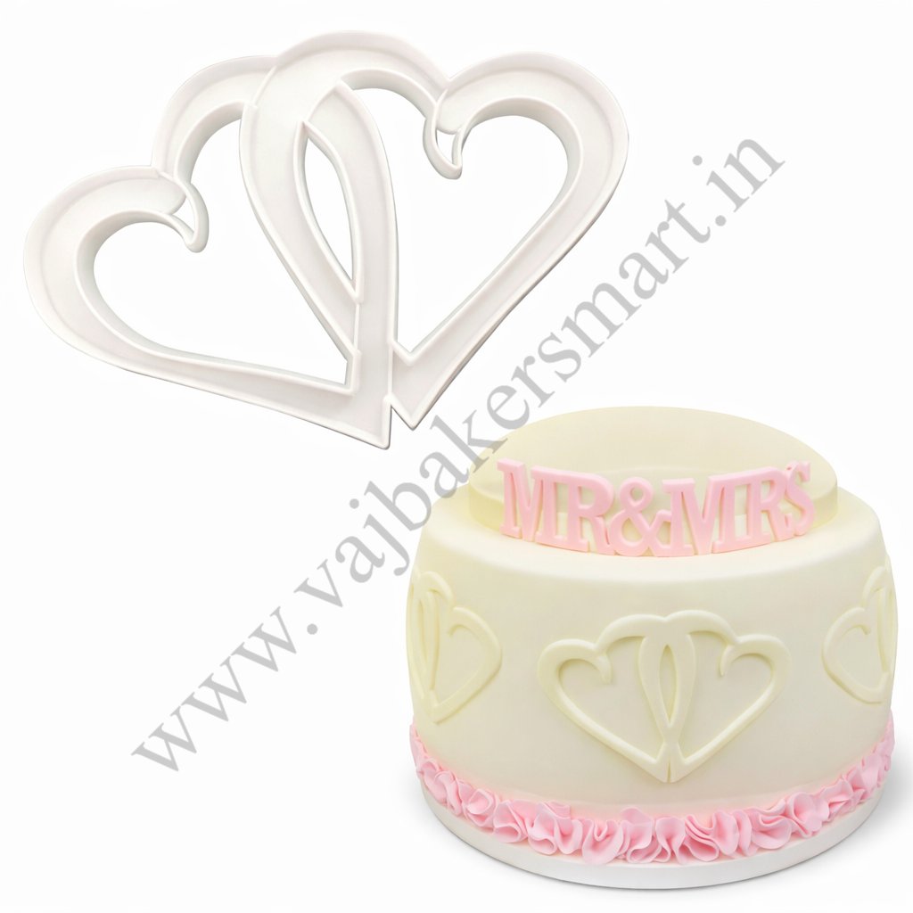 Twin Heart Fondant Cutter (Entwined Hearts)