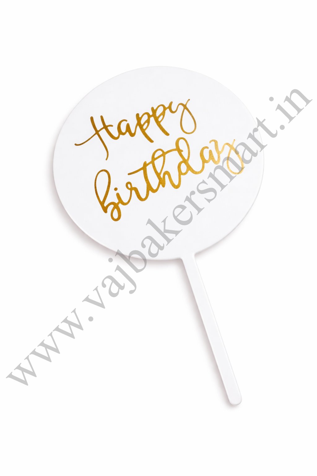 Coloured Acrylic Happy Birthday Topper (White)