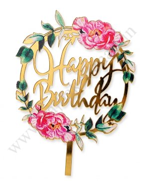 DHB3 Designer Acrylic Happy Birthday Topper