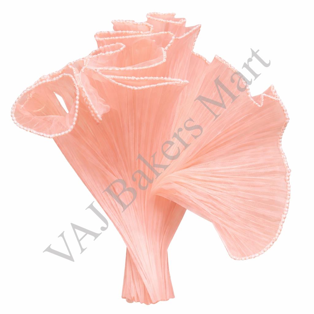 Noor Net 3-4M (Wrinkled Wave Mesh) - Peach