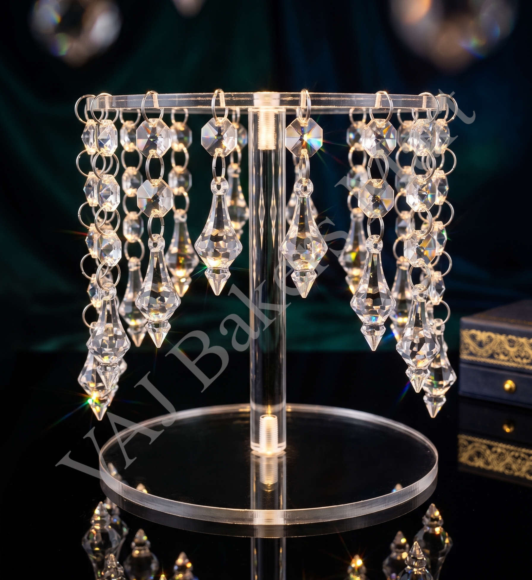 Acrylic V Shaped Crystal Spacer 6"D x 6"H