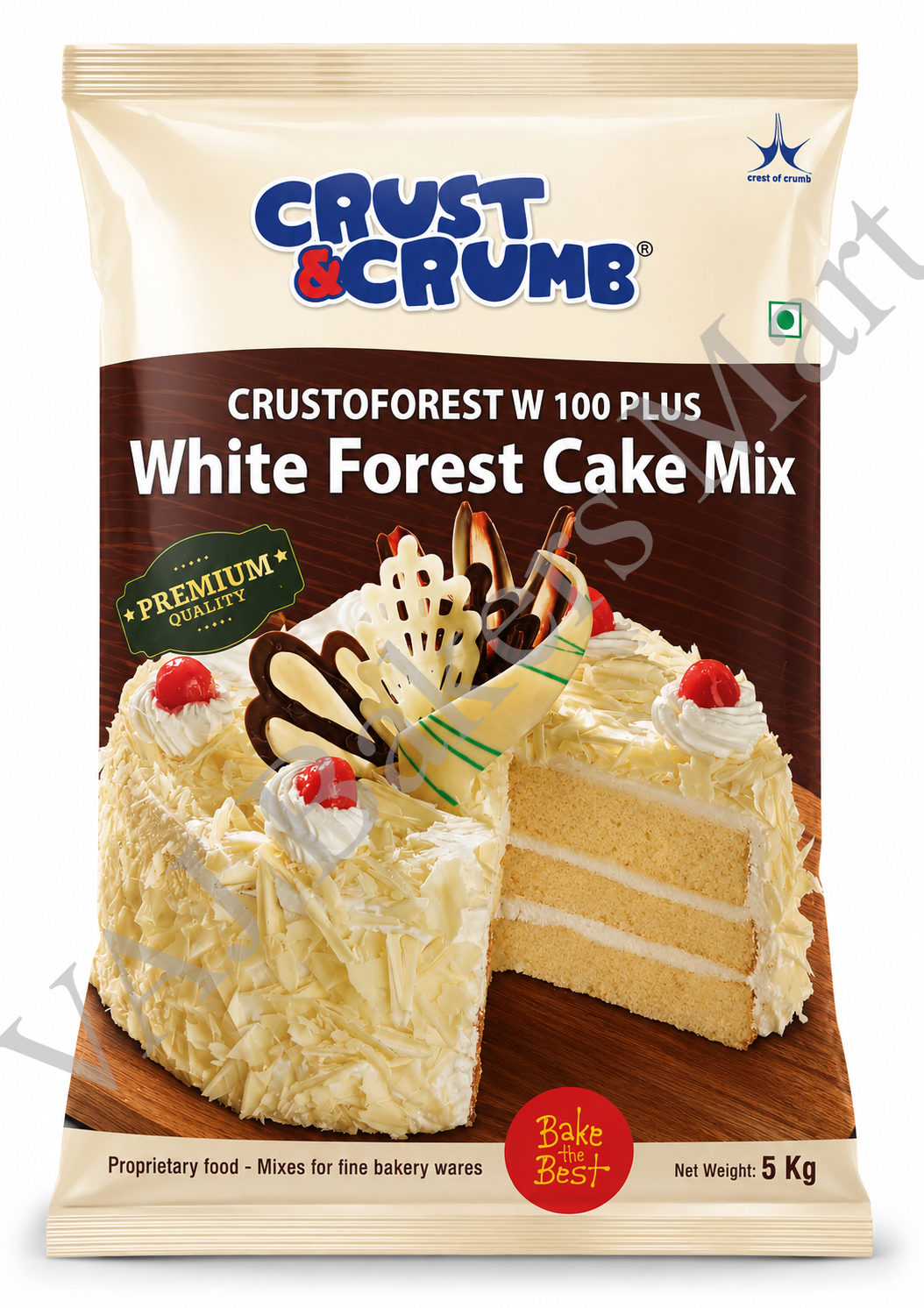 Crust & Crumb Crustoforest W100 Plus - White Forest Cake Mix 1kg