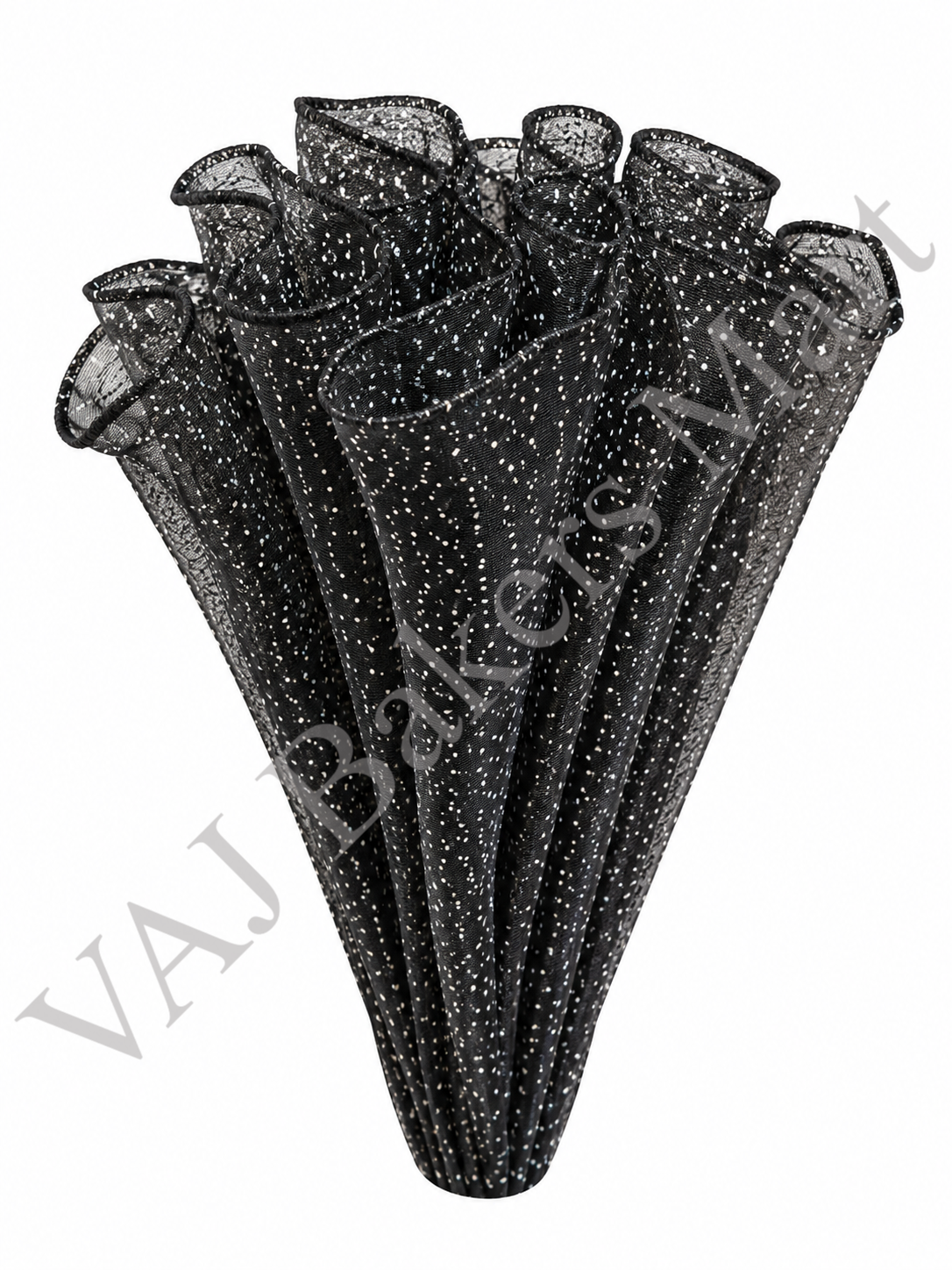 Noor Net 3-4M (Wrinkled Wave Mesh) - Black