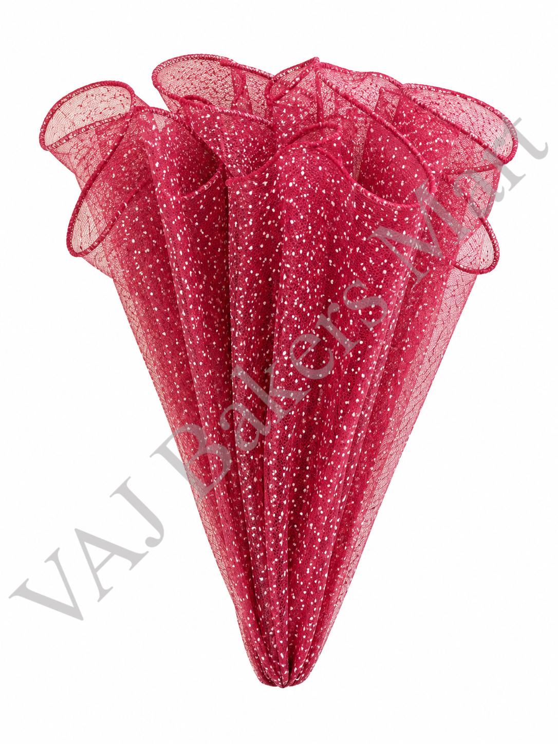 Noor Net 3-4M (Wrinkled Wave Mesh) - Maroon