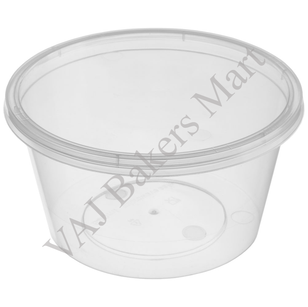 500ml Round Transparent Container with Lid (Pack of 5)