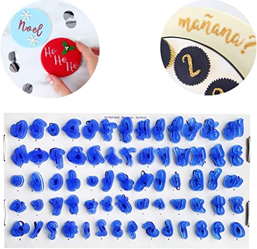 66pcs Set Alphabet Upper Lower Case Letter Number Symbols Set Fondant Stamps