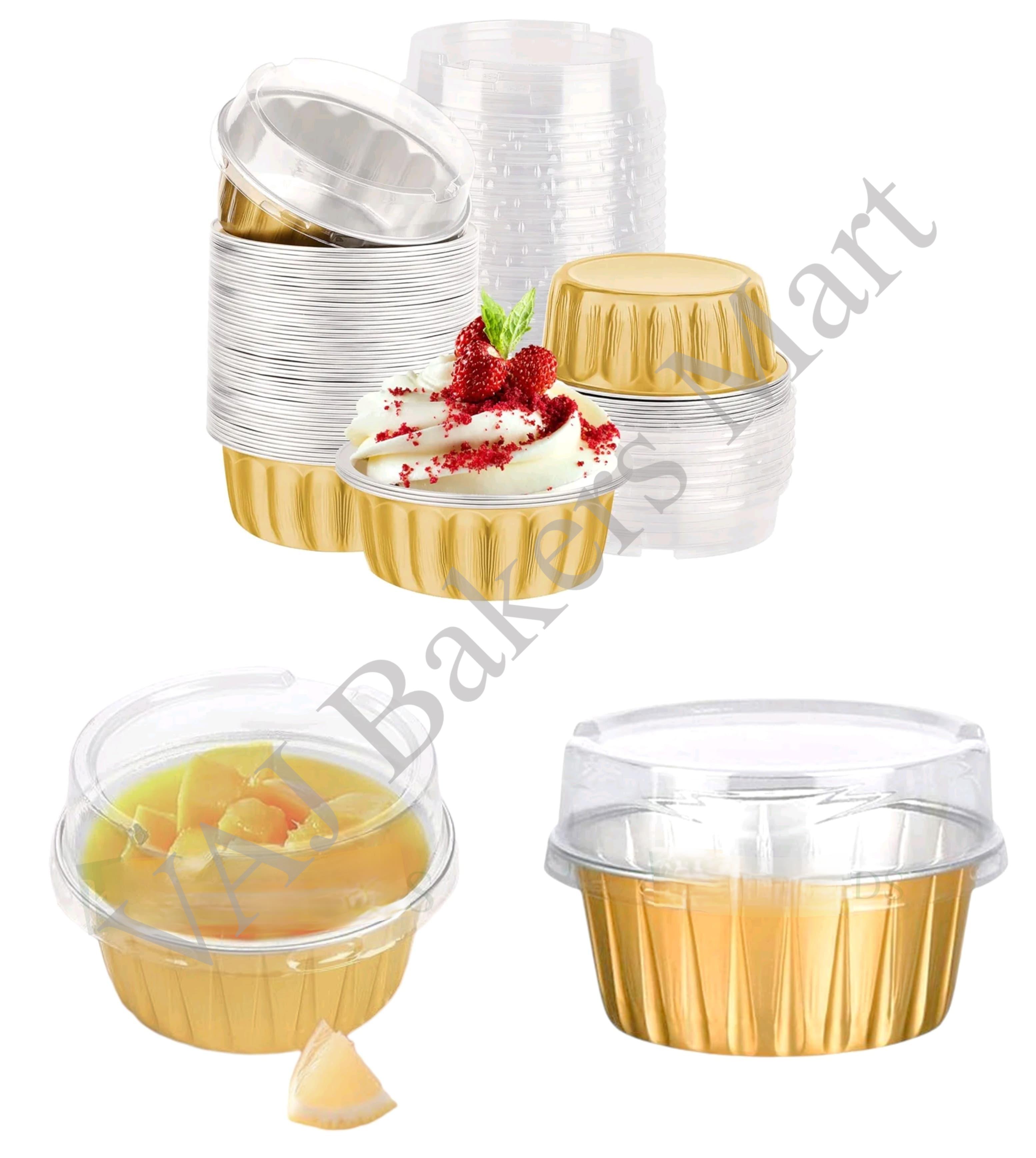 BS6 Round Shape Aluminium Foil Tin 150ml box with Lid (Pack of 5)