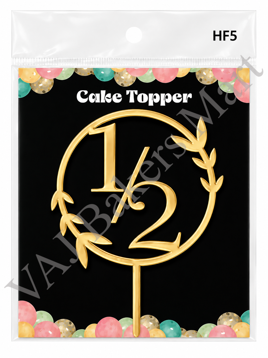 HF5 Half Birthday Cake Topper