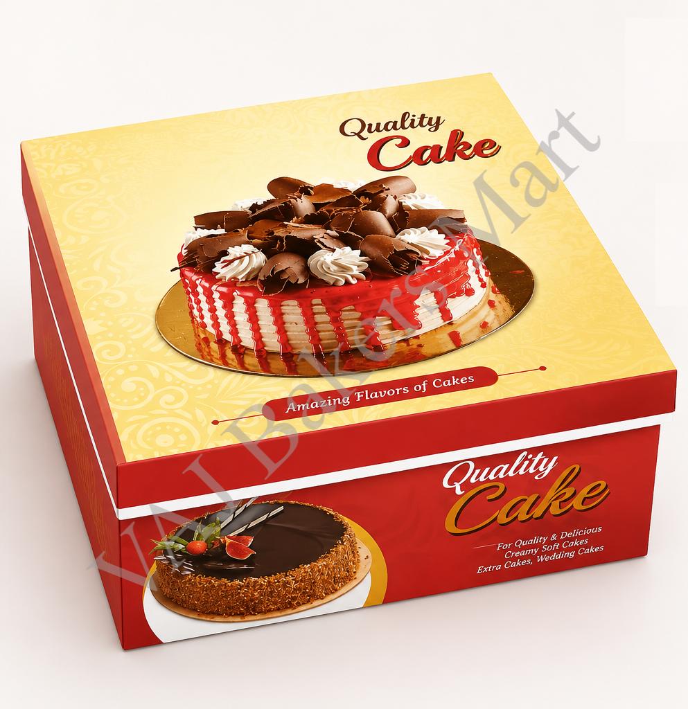 9" x 9" x 4" Multi-Coloured Cake Box (Pack of 5)