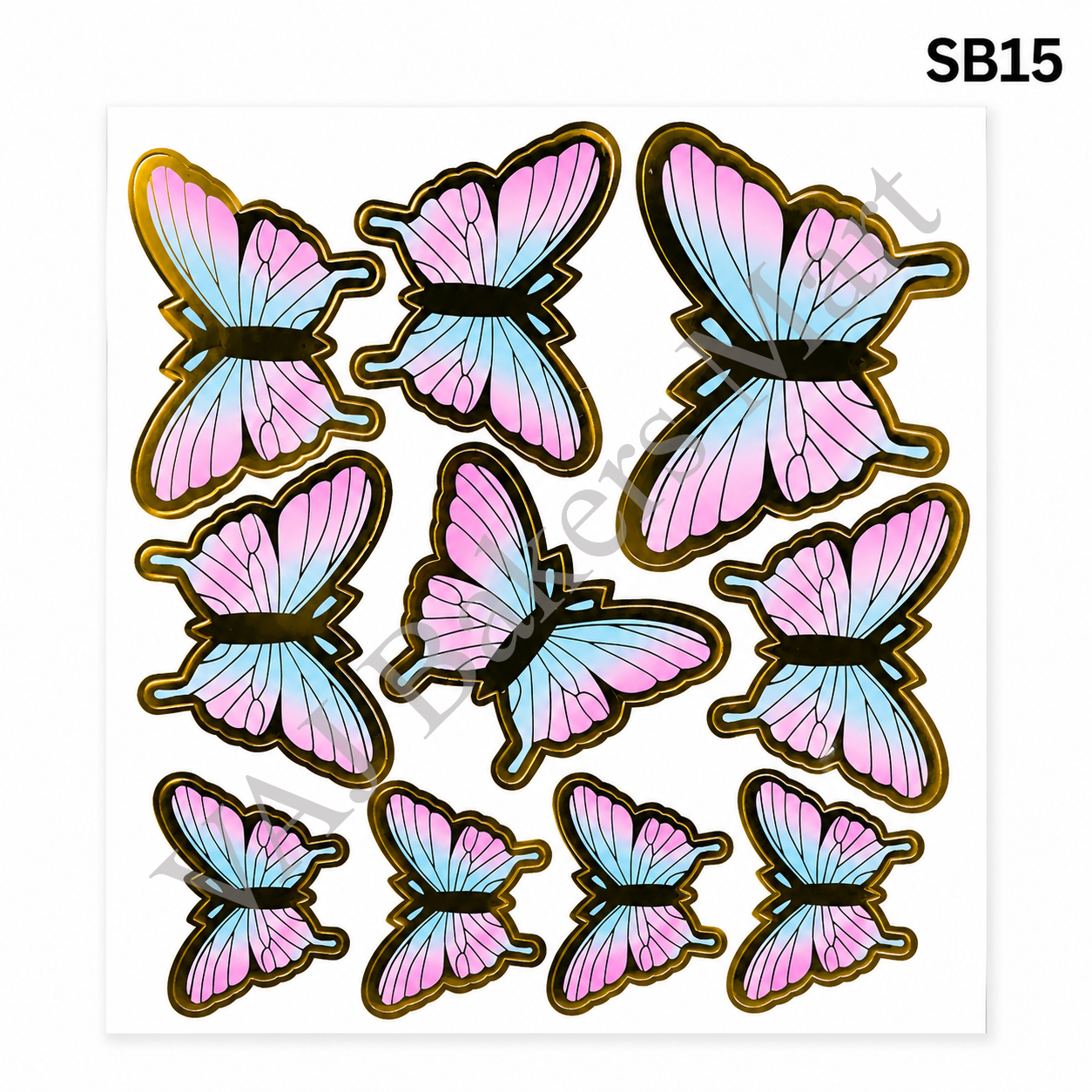 SB15 Butterfly Cake Topper with Strings