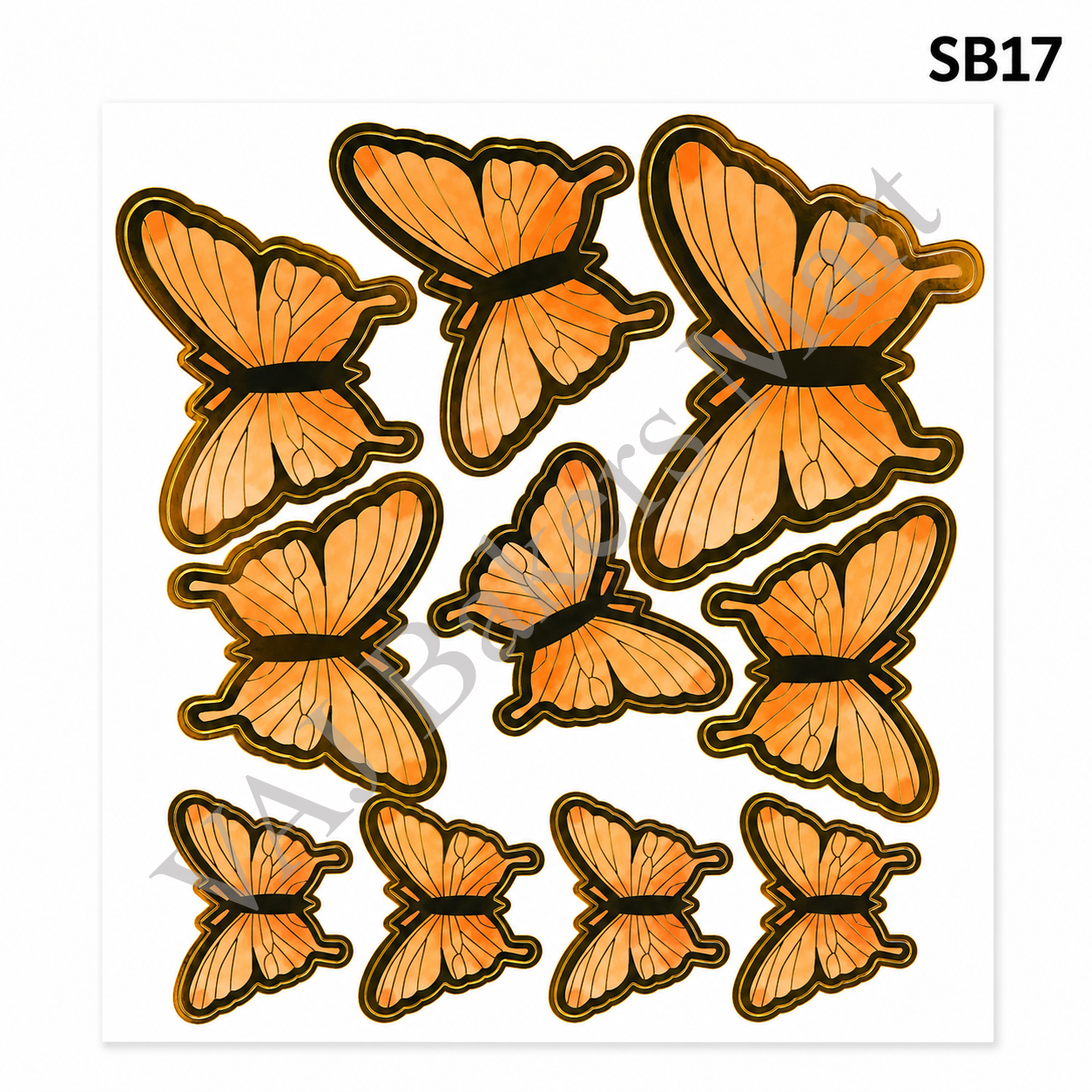 SB17 Butterfly Cake Topper with Strings