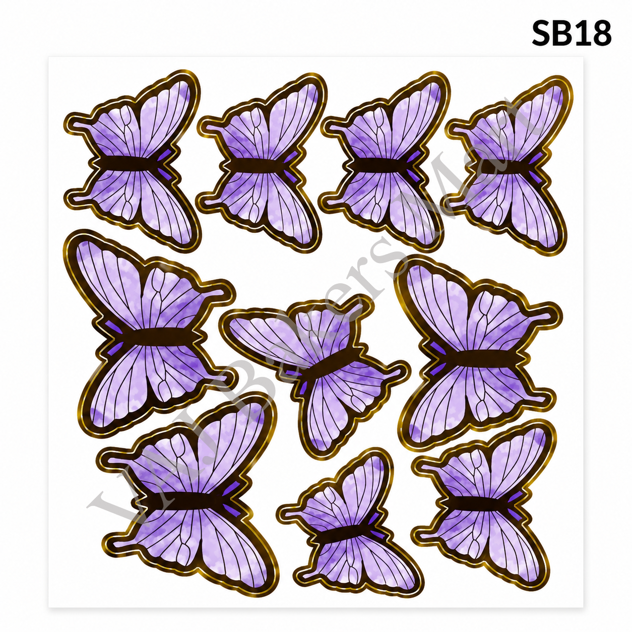 SB18 Butterfly Cake Topper with Strings