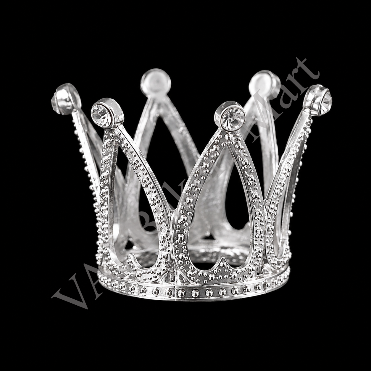 Metal Mini Cake Crown - Silver