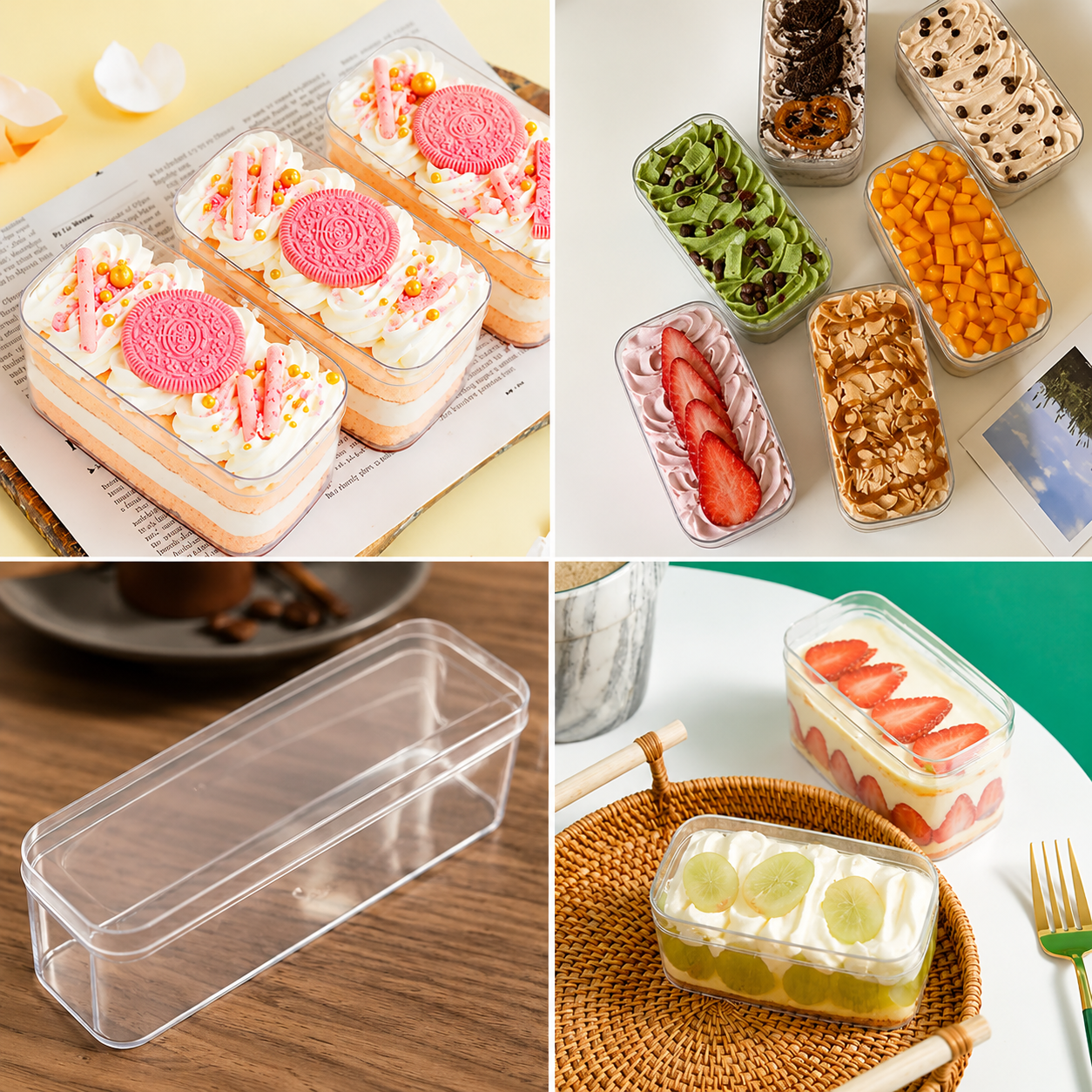 Acrylic Transparent Rectangular Tub 400ml
