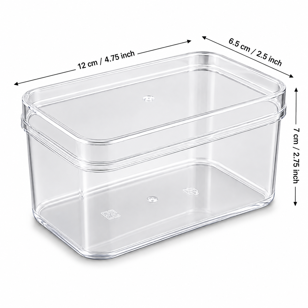 Acrylic Transparent Rectangular Tub 400ml