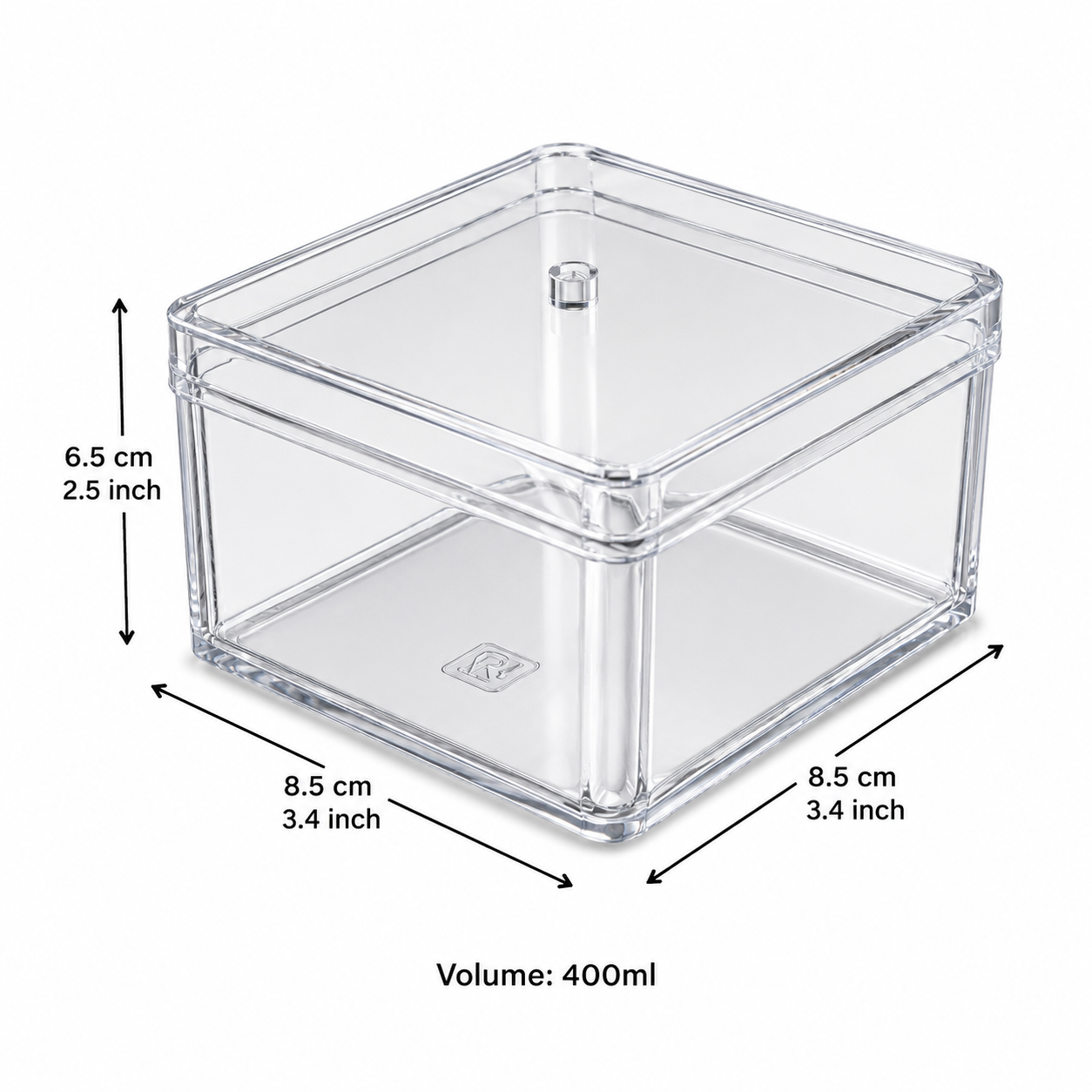 Acrylic Transparent Square Tub 400ml