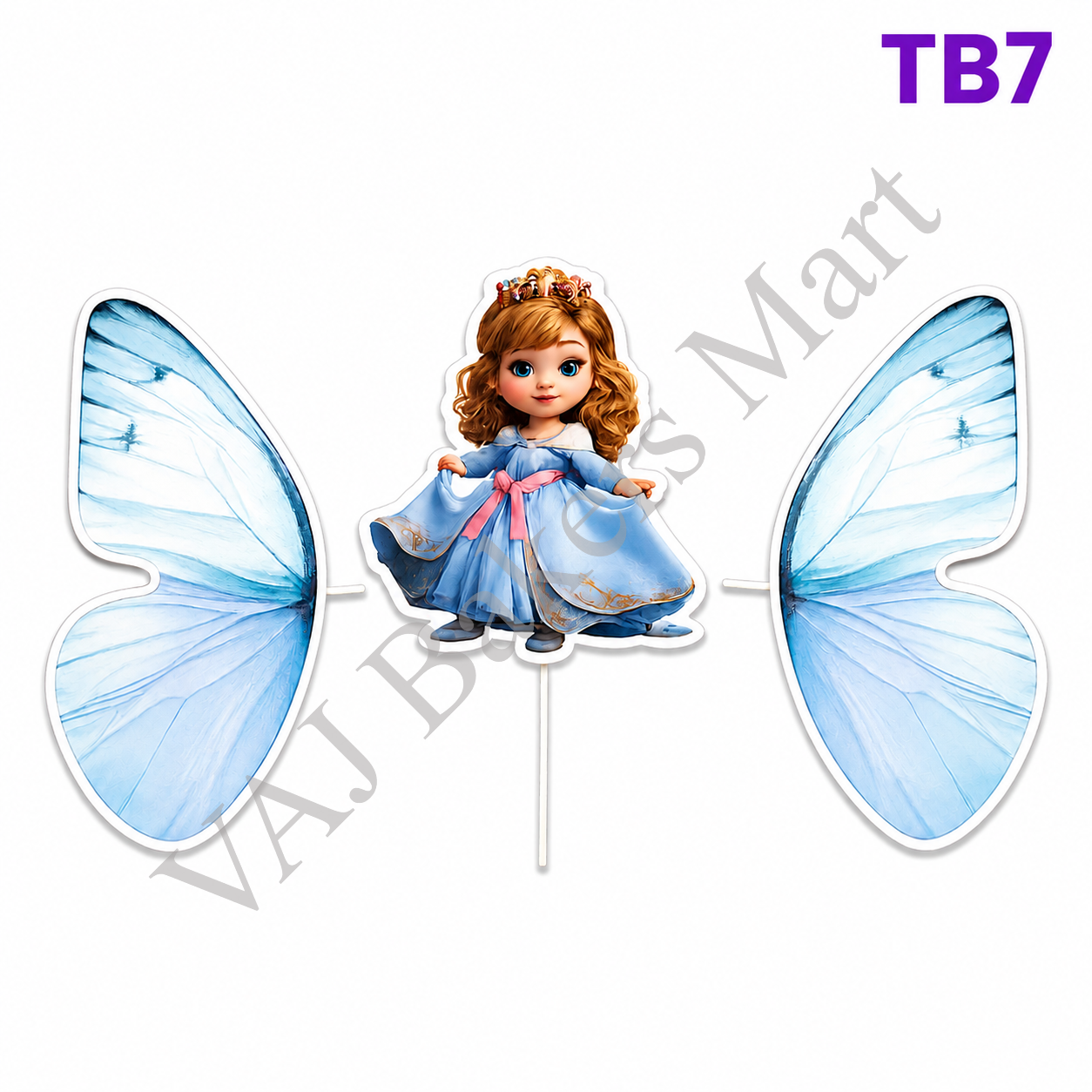 TB7 Trending Princess and Butterfly Wings Topper