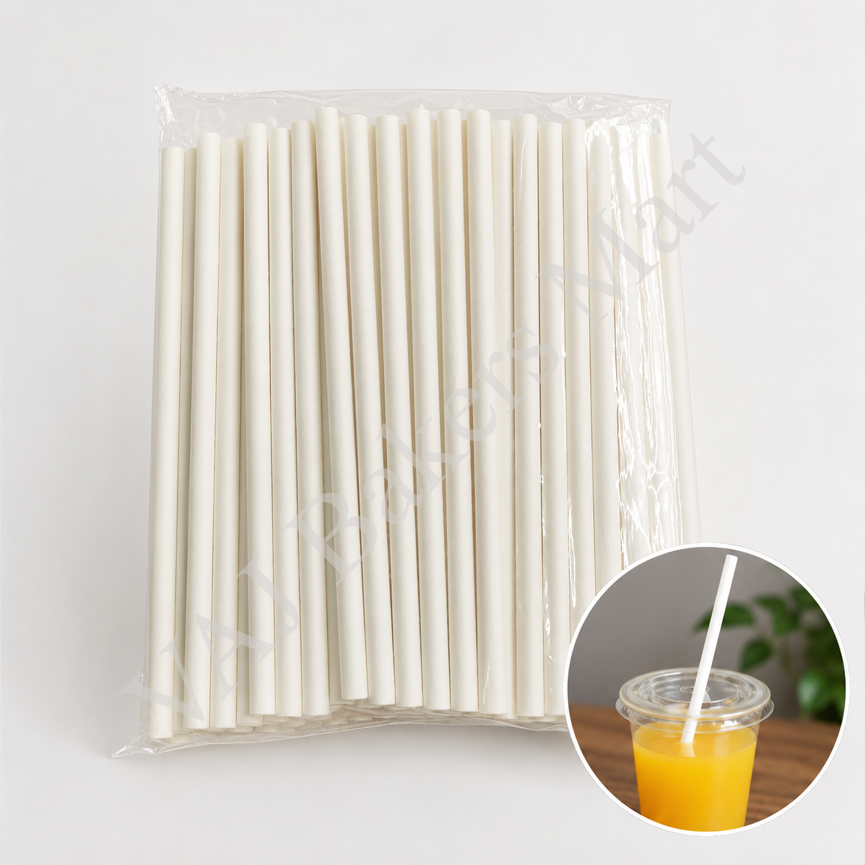 Ezee Paper Straw 6mm White