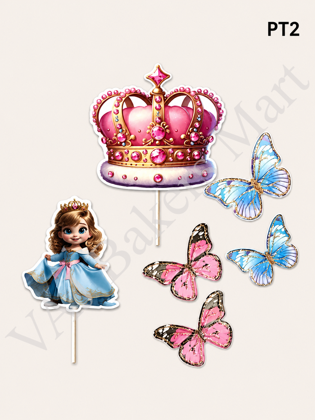 PT2 Princess with Butterfly & Crown Topper