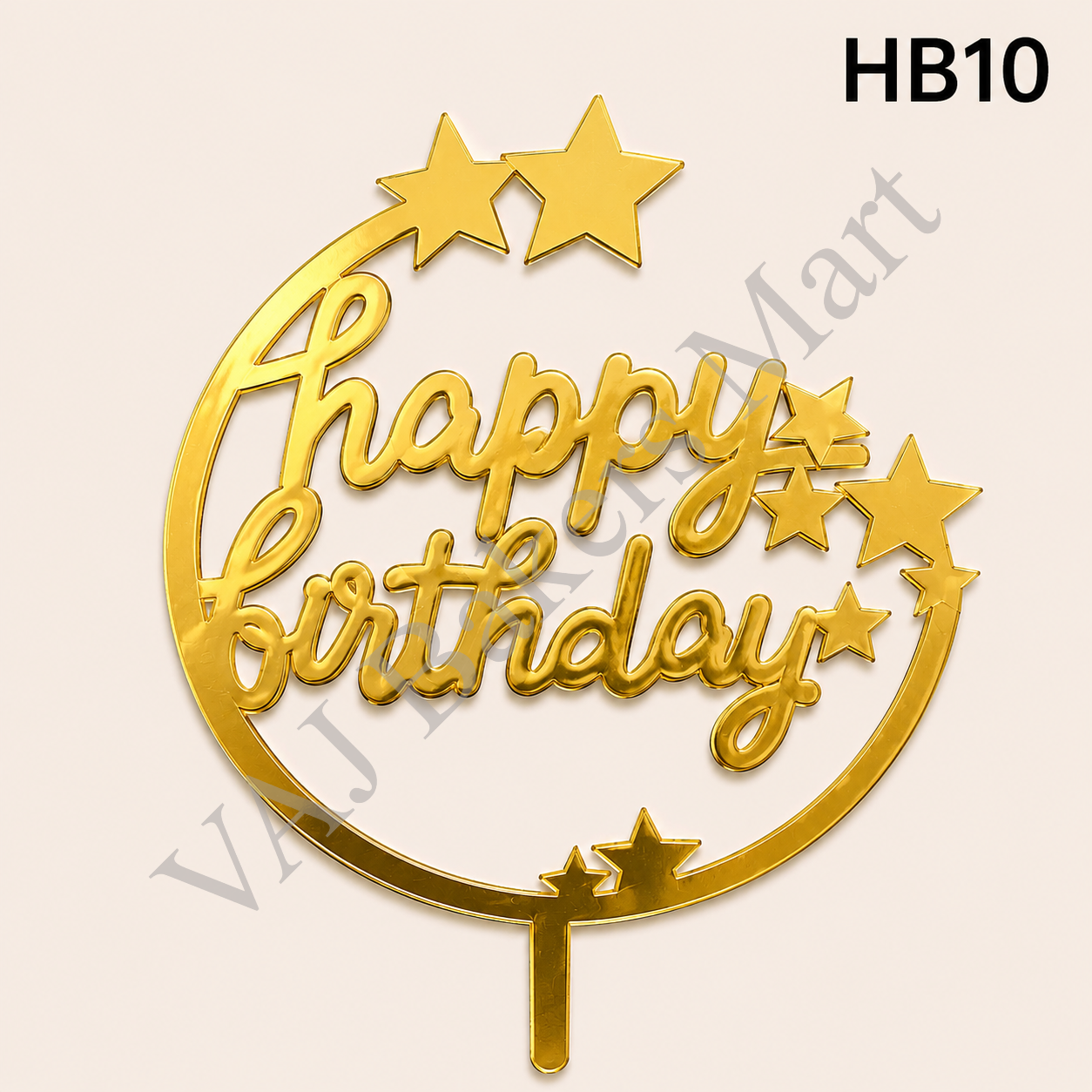 HB10 Acrylic Happy Birthday Topper