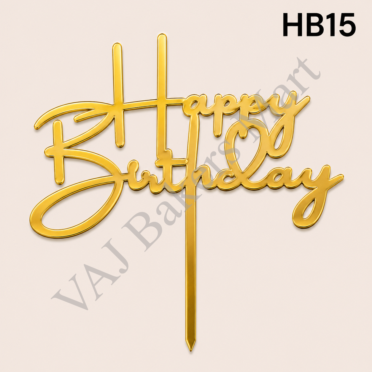 HB15 Acrylic Happy Birthday Topper