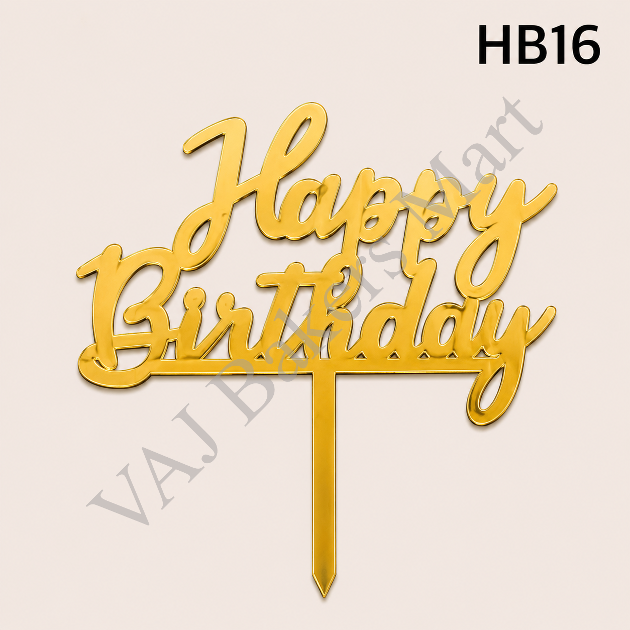 HB16 Acrylic Happy Birthday Topper