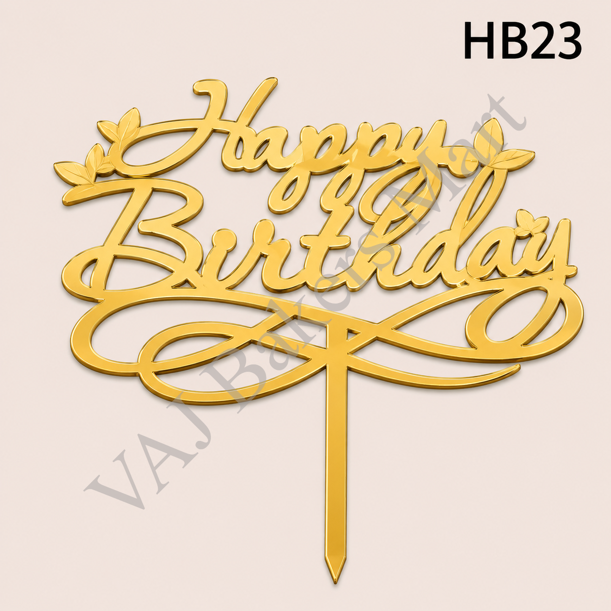 HB23 Acrylic Happy Birthday Topper
