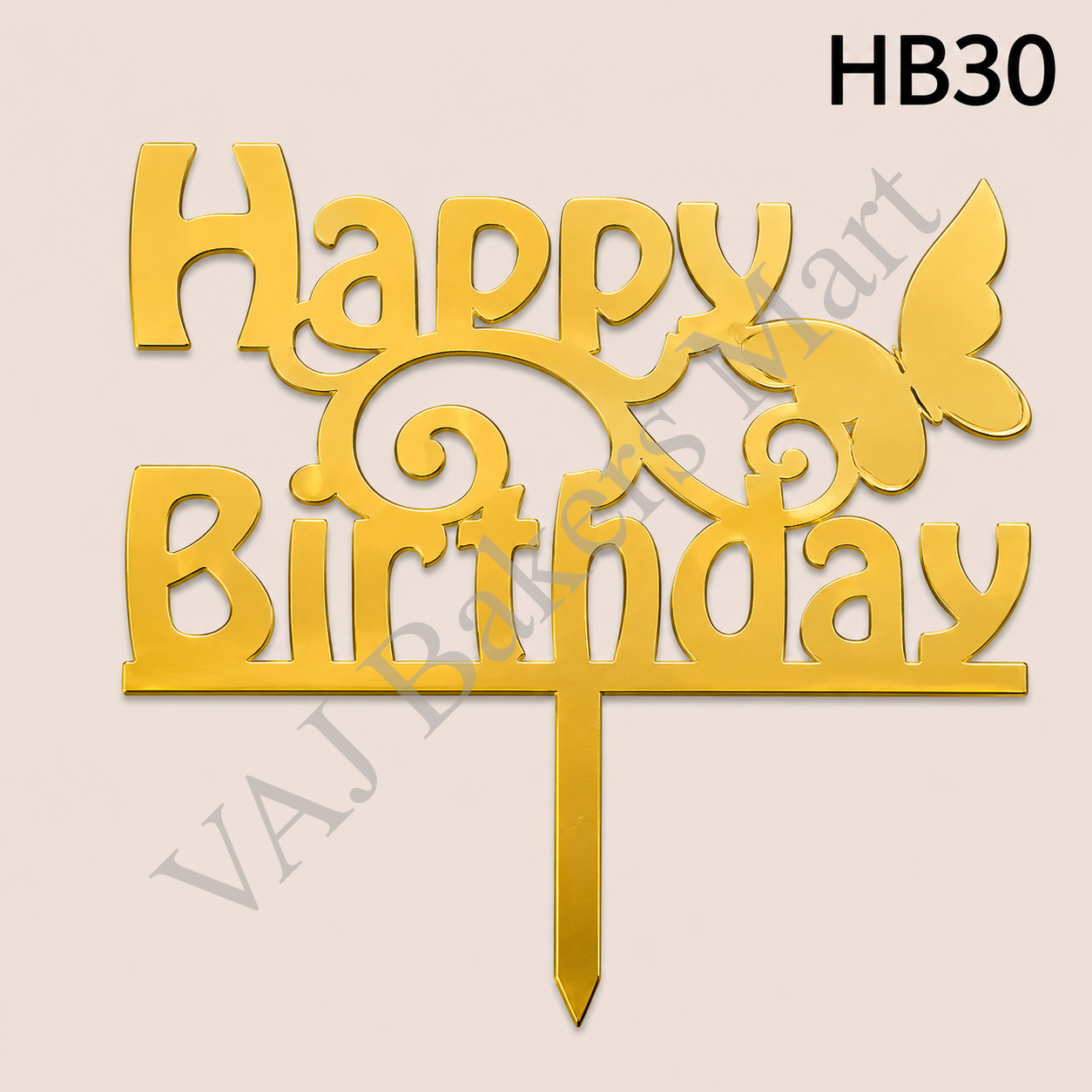 HB30 Acrylic Happy Birthday Topper