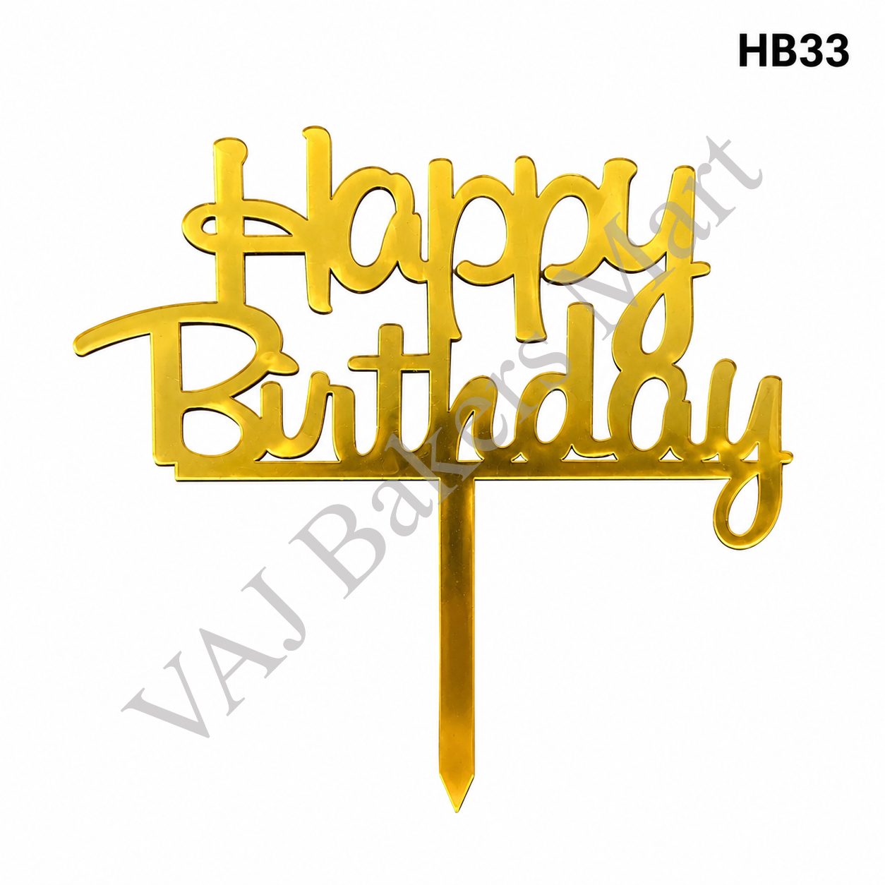 HB33 Acrylic Happy Birthday Topper