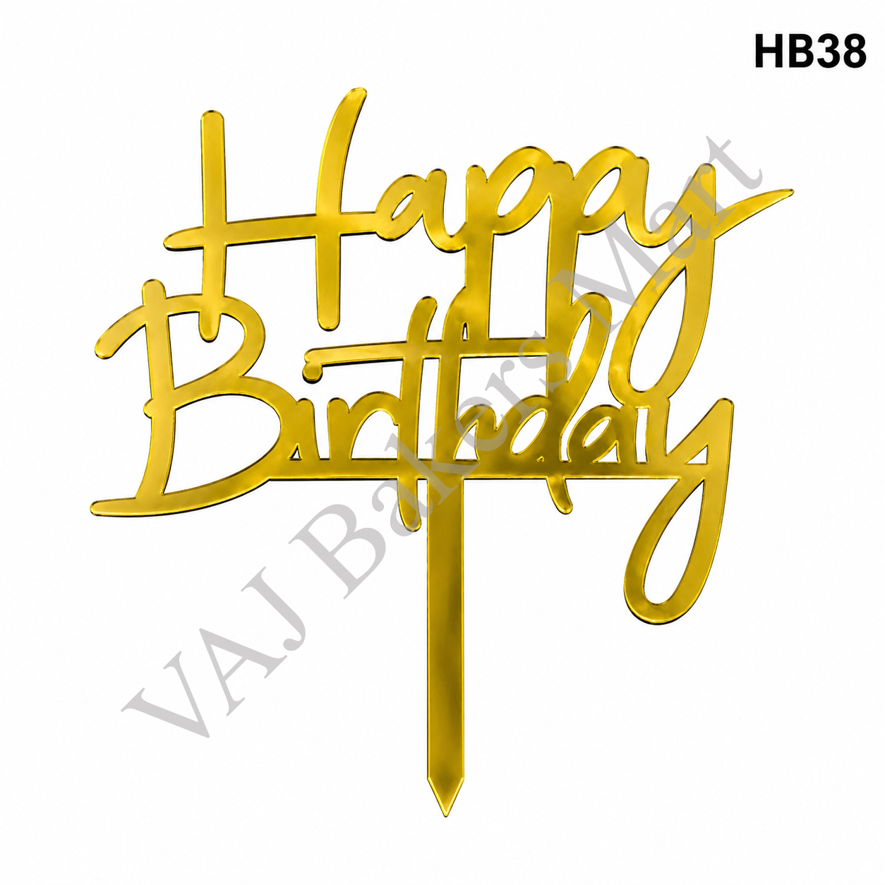 HB38 Acrylic Happy Birthday Topper