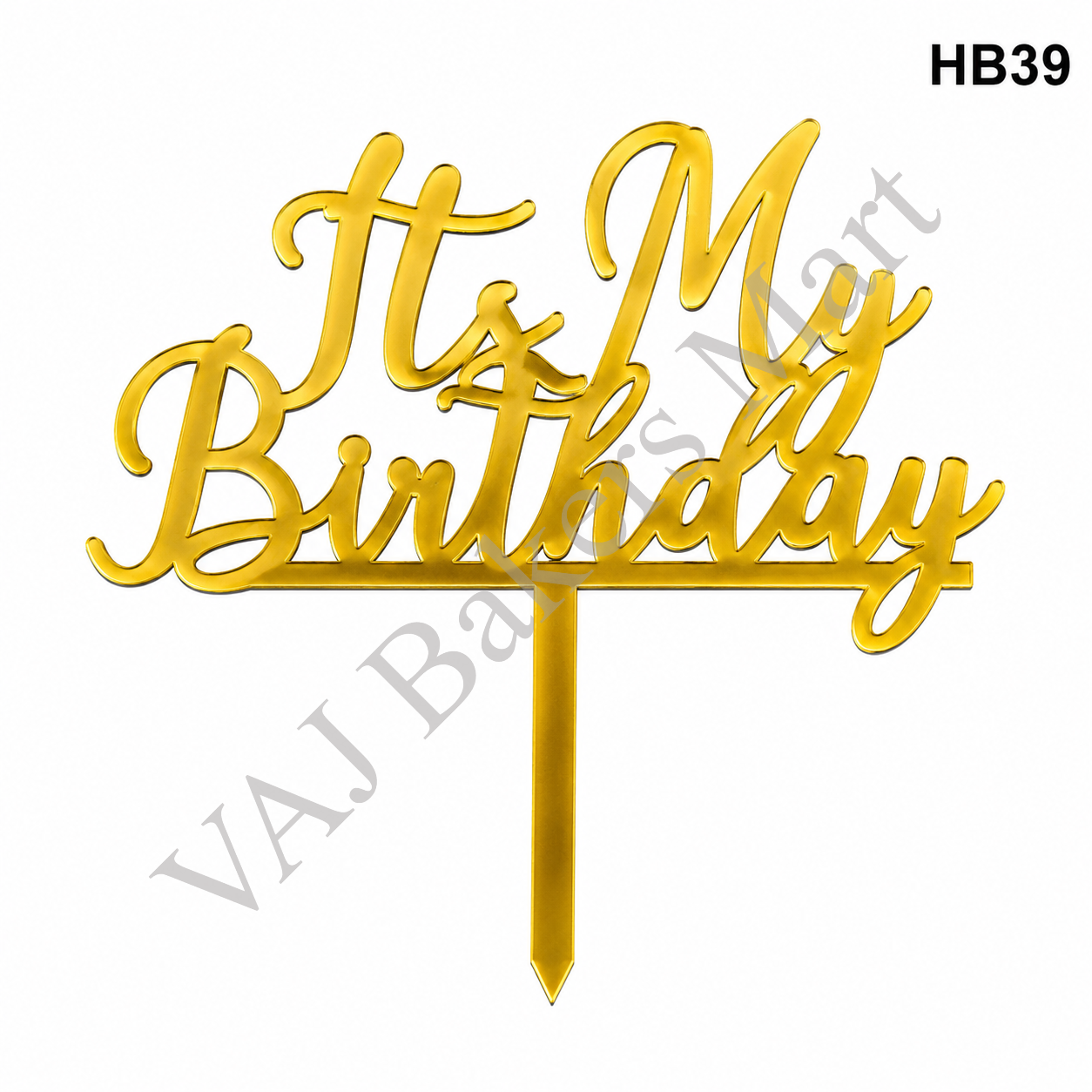 HB39 Acrylic Happy Birthday Topper