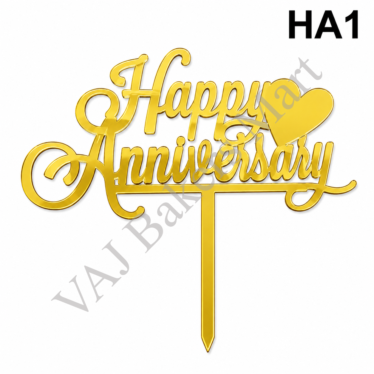 HA1 Acrylic Happy Anniversary Topper