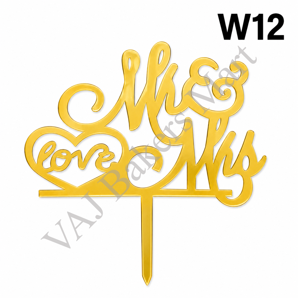 W12 Acrylic Wedding Topper
