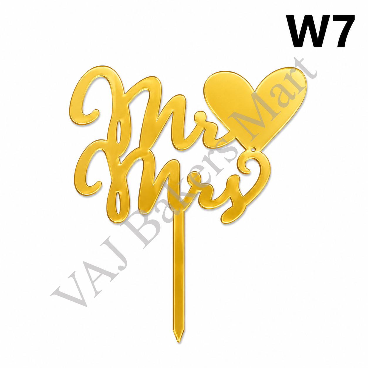 W7 Acrylic Wedding Topper