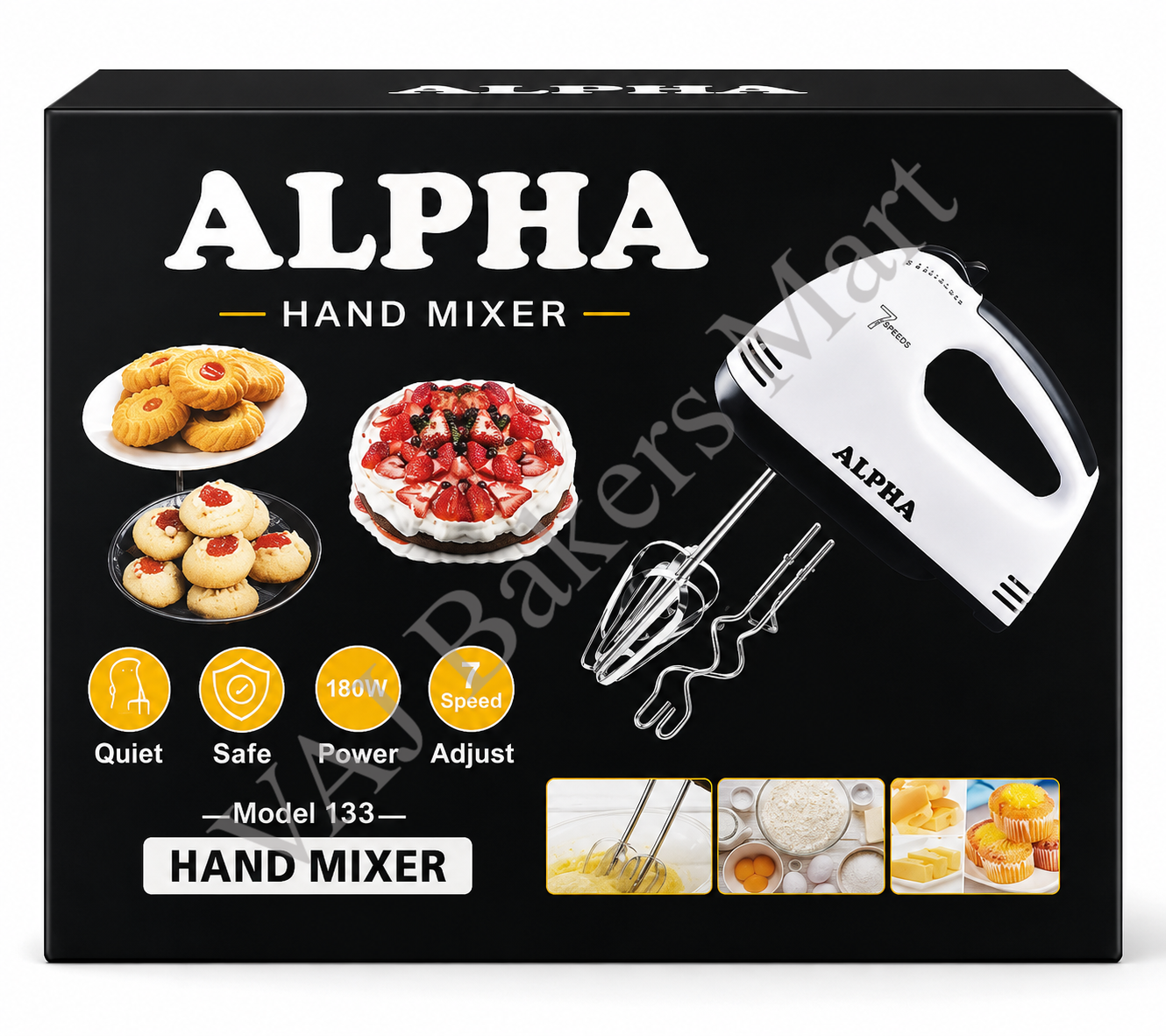 Alpha Hand Mixer Beater 180W 7 Speed