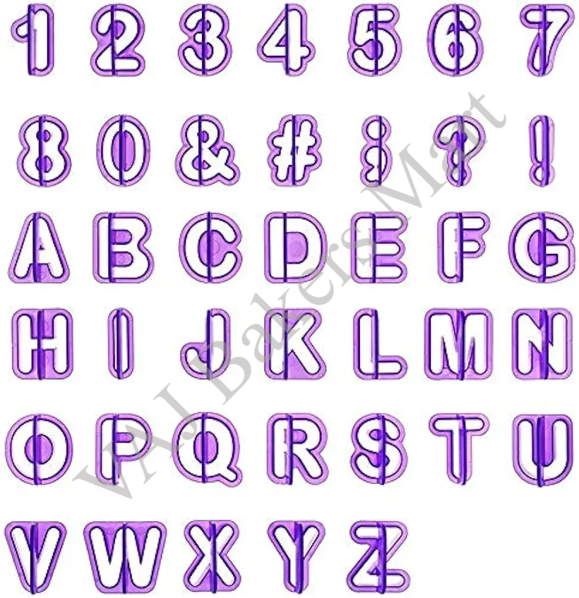 40pcs Alphabet, Numbers & Special Characters Cookie Cutters Set