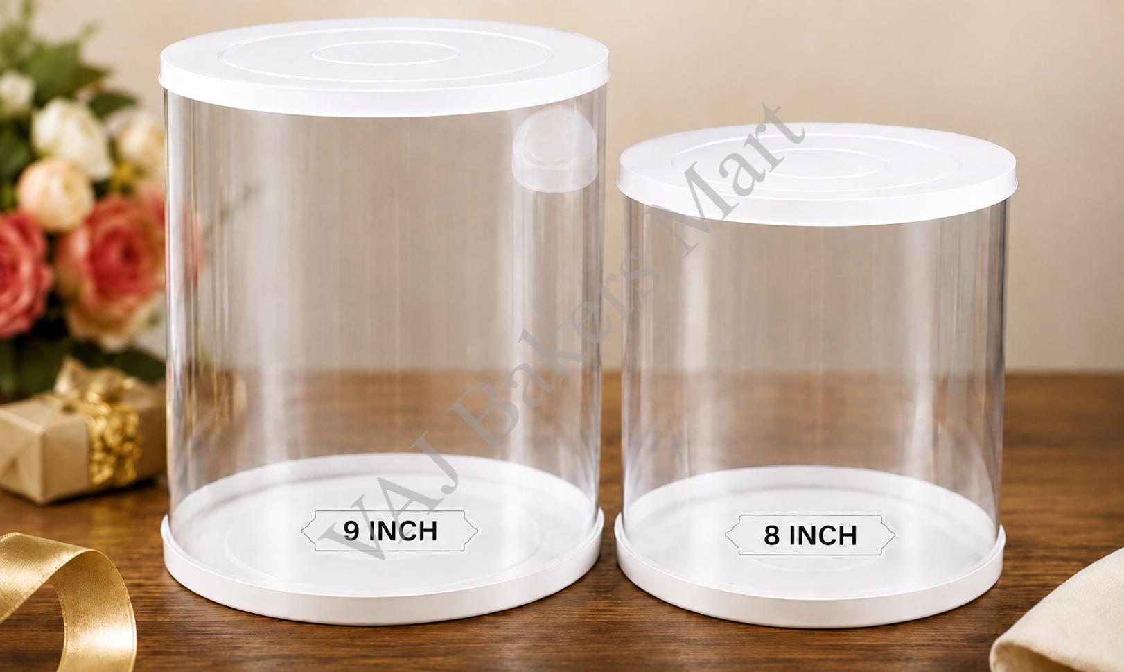 Trending Pull Me Up Transparent Cake Box 8" and 9" Set