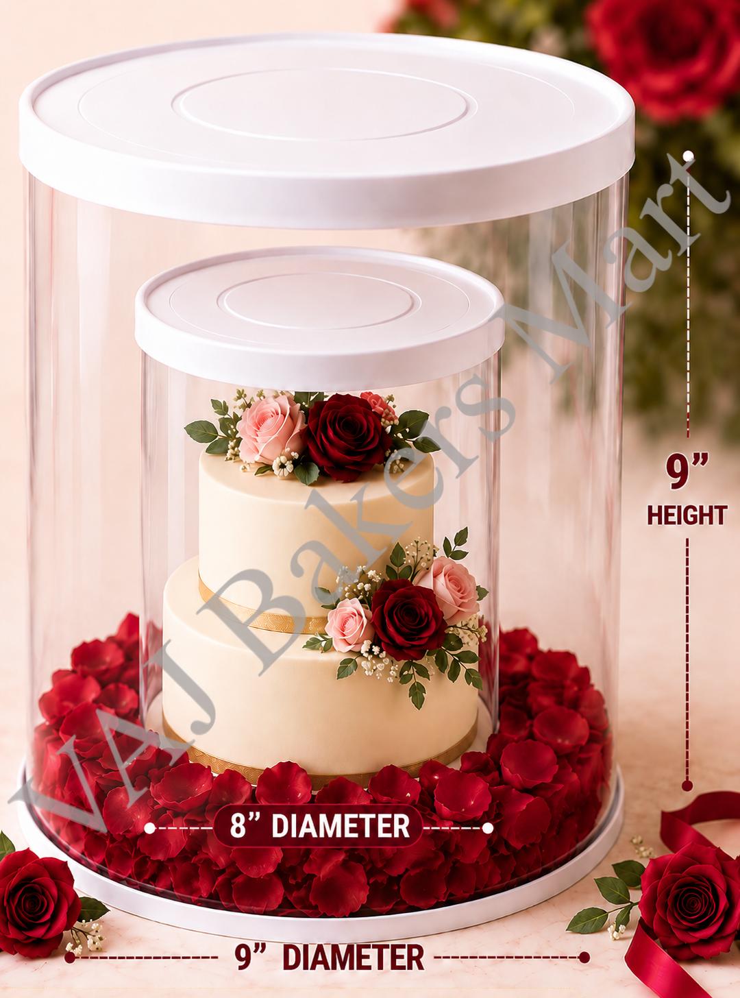 Trending Pull Me Up Transparent Cake Box 8" and 9" Set