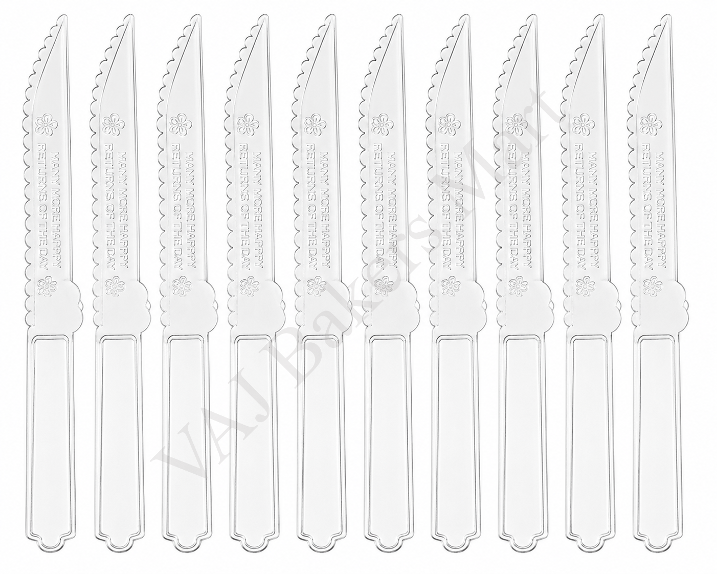 Transparent Heavy PVC Plastic Knife (L) (Pack of 10)