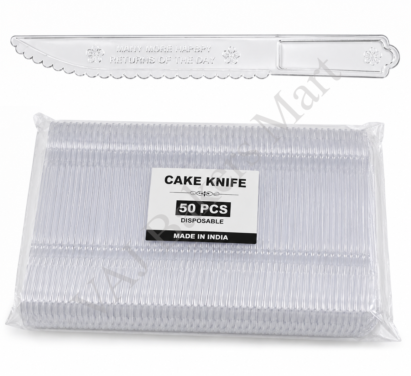 Transparent Heavy PVC Plastic Knife (L) (Pack of 50)