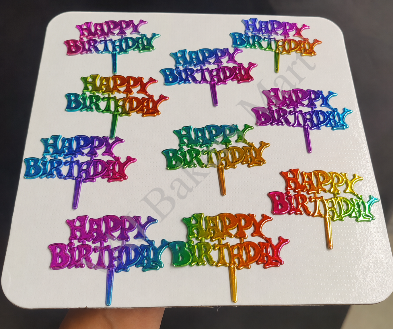 3" HBD Plastic Rainbow Tag (Pack of 10)