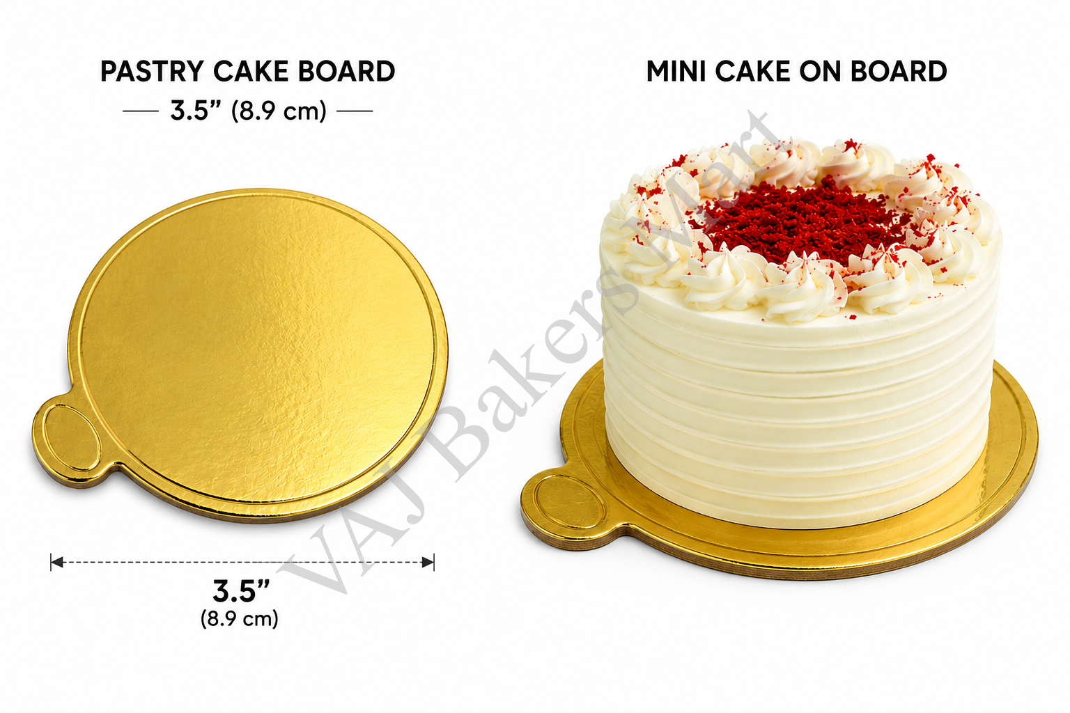 Round Gold Pastry Base 3.5" (Pack of 10)