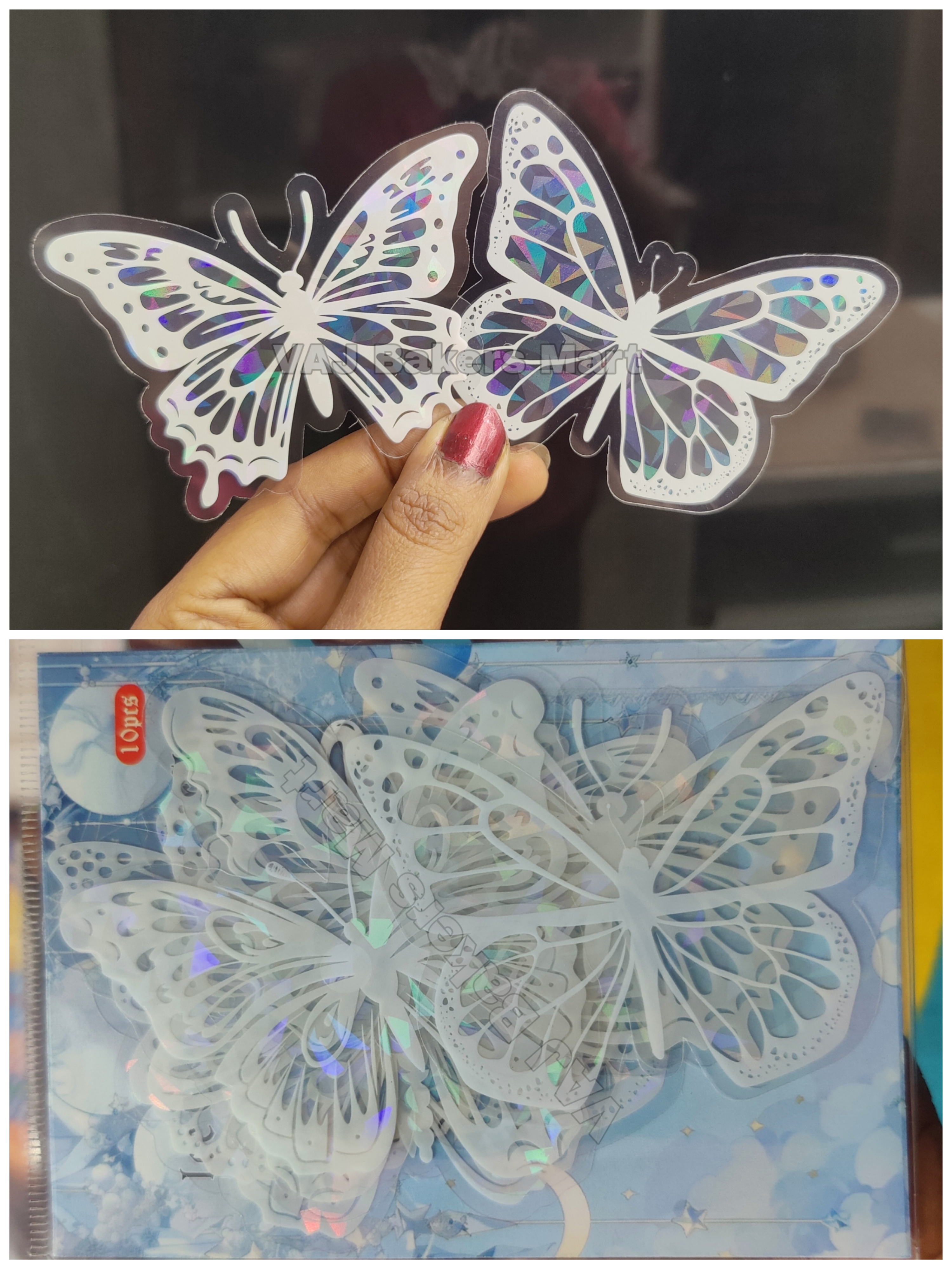 CBT1 3D Ice Crystal Butterfly Cake Topper