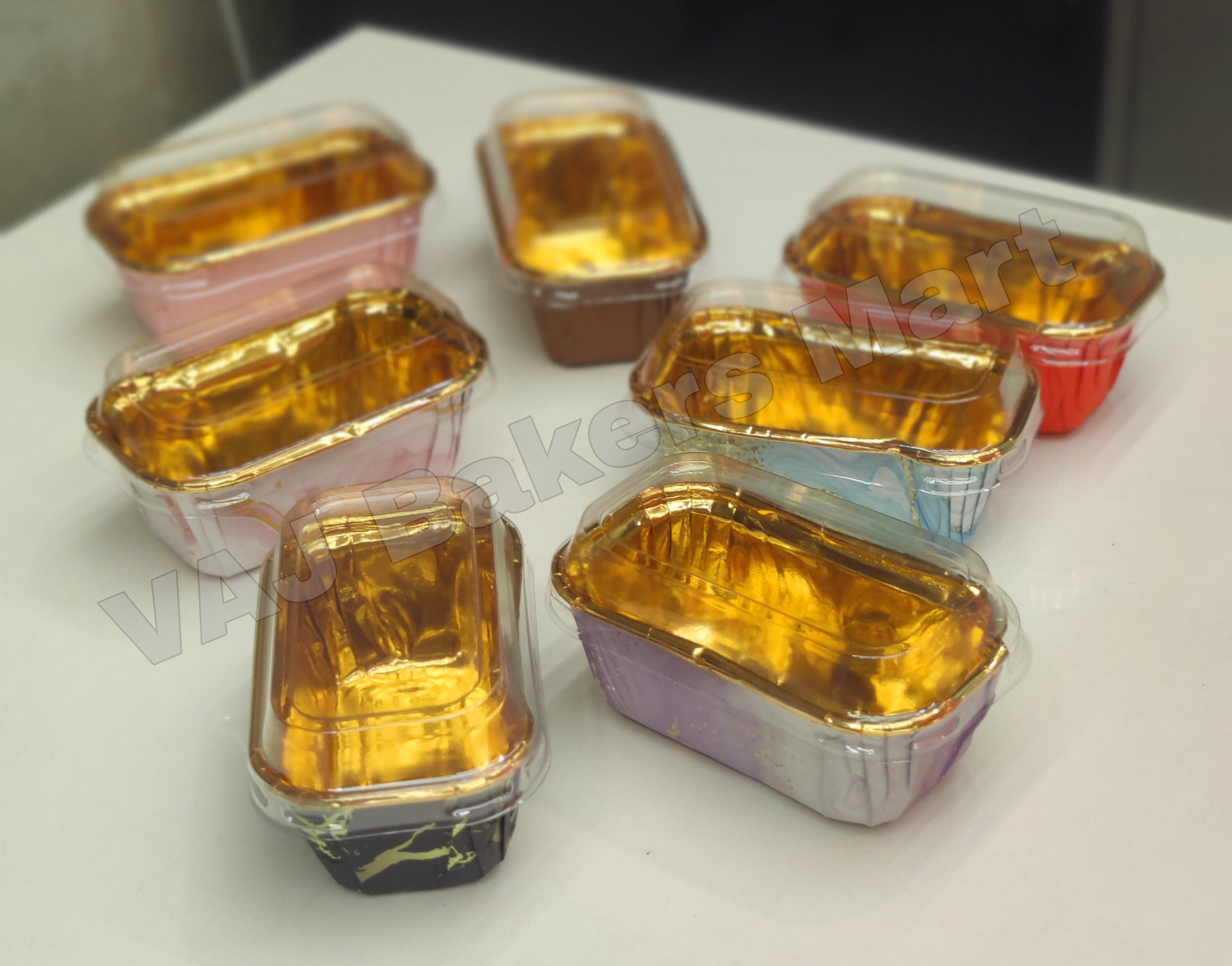 Mini Rectangle Direct Baking Foil Liner with Lid 100gms (Pack of 5)