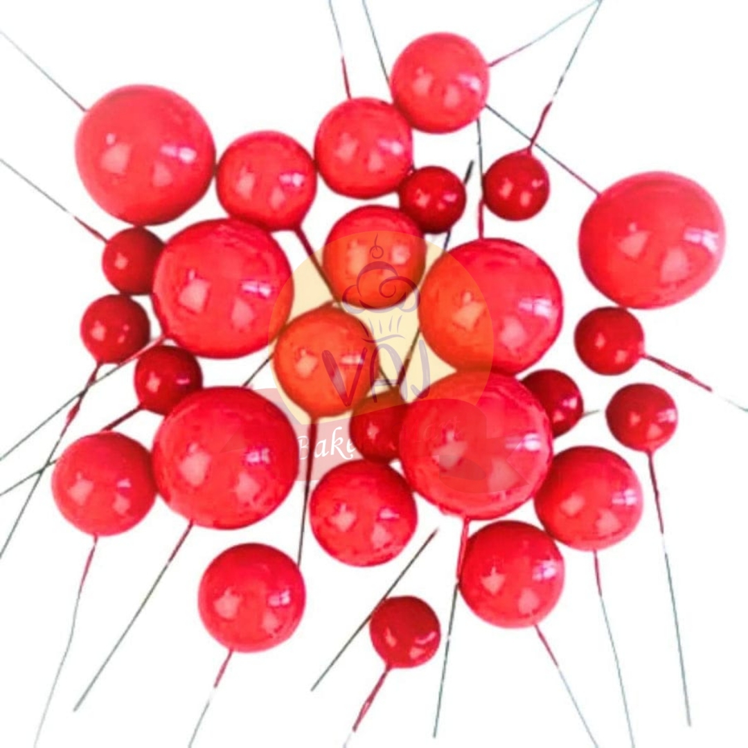 Red Metallic Faux Balls