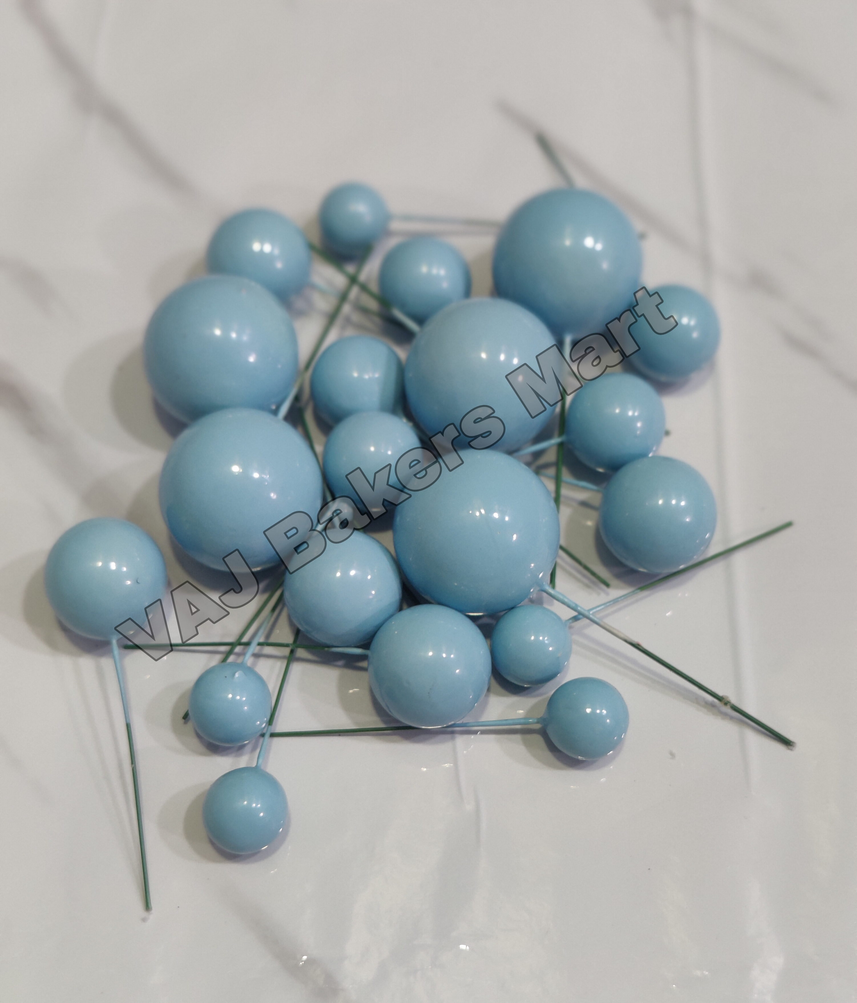 Sky Blue Metallic Faux Balls