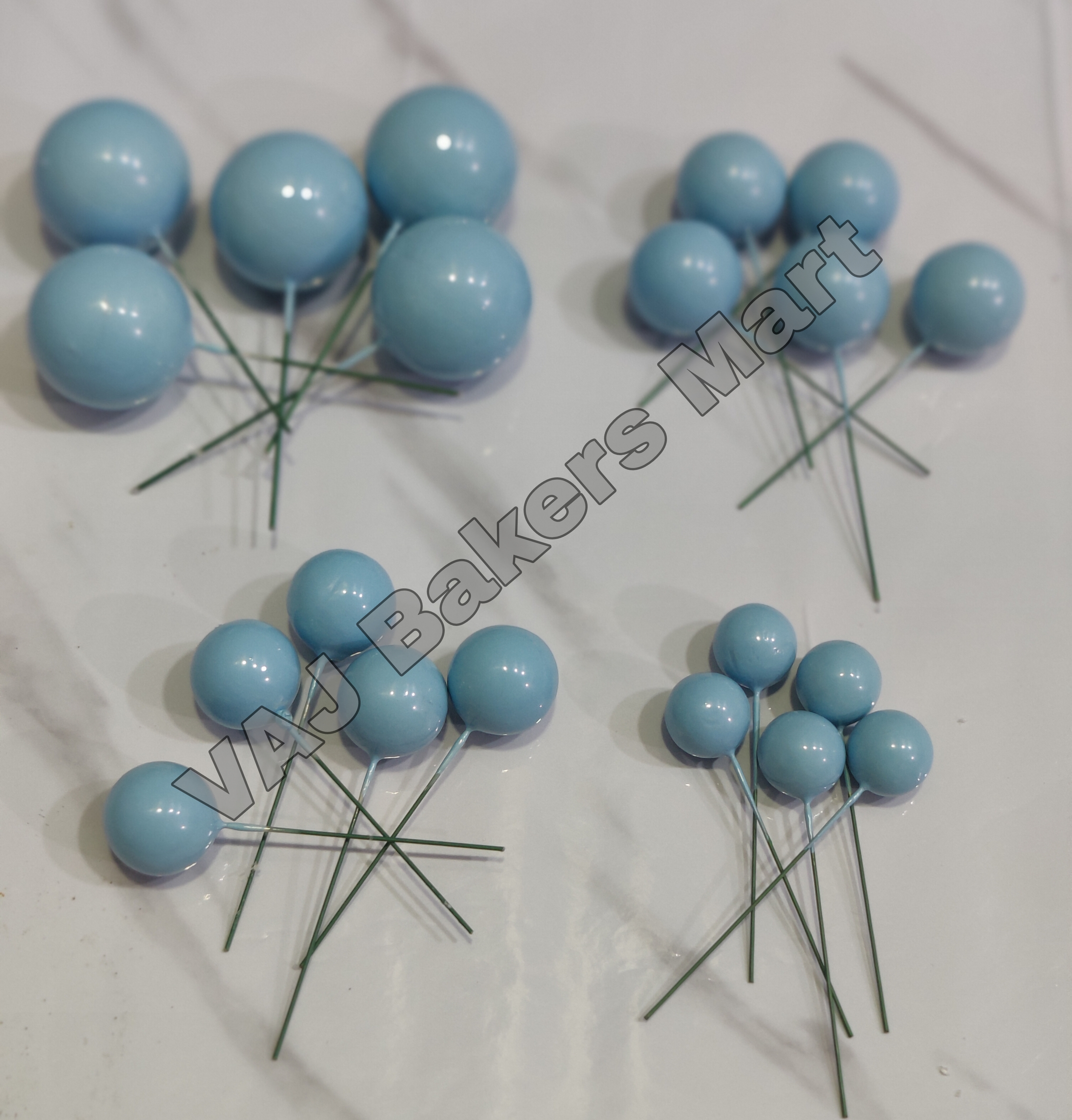 Sky Blue Metallic Faux Balls