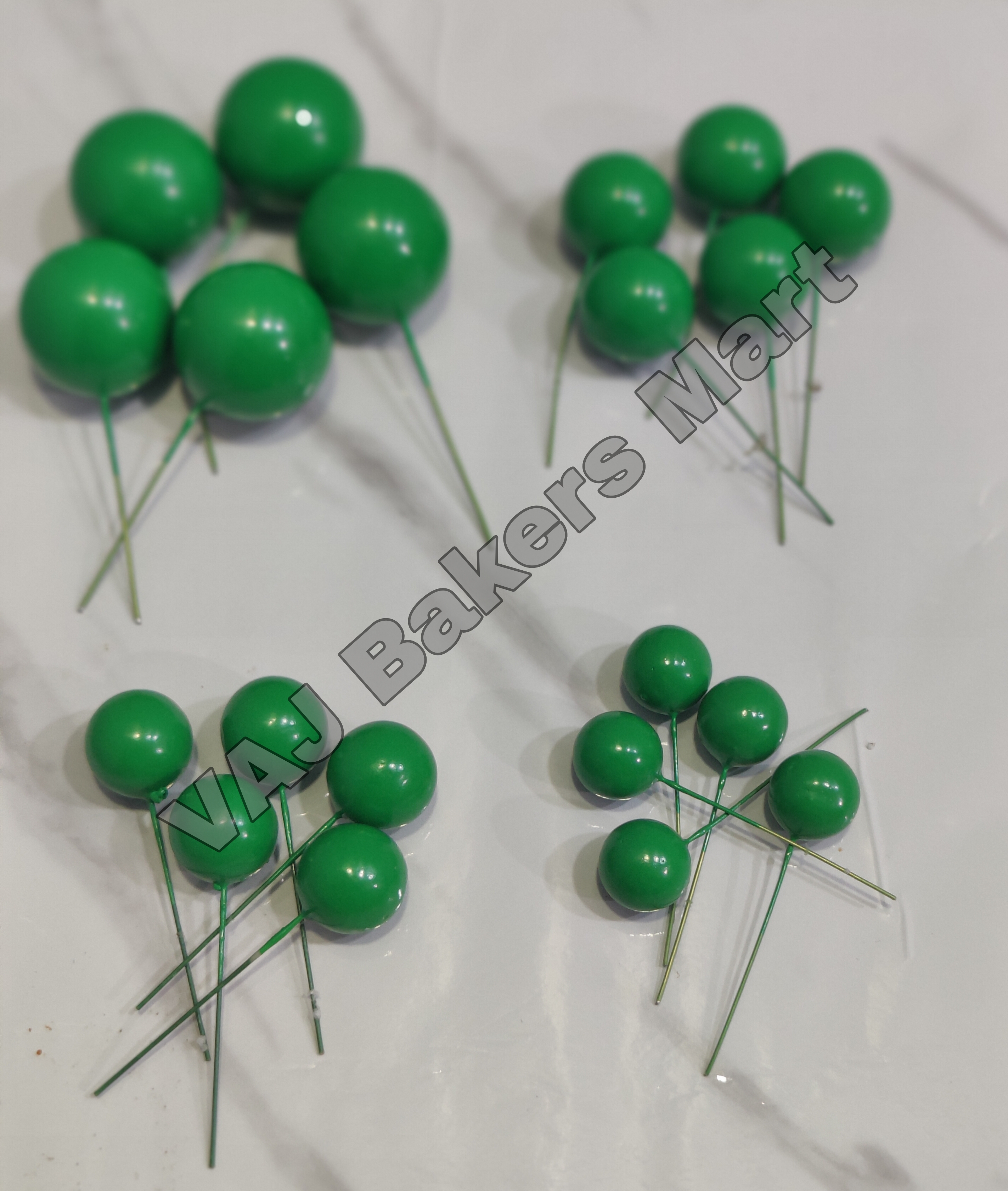 Dark Green Metallic Faux Balls