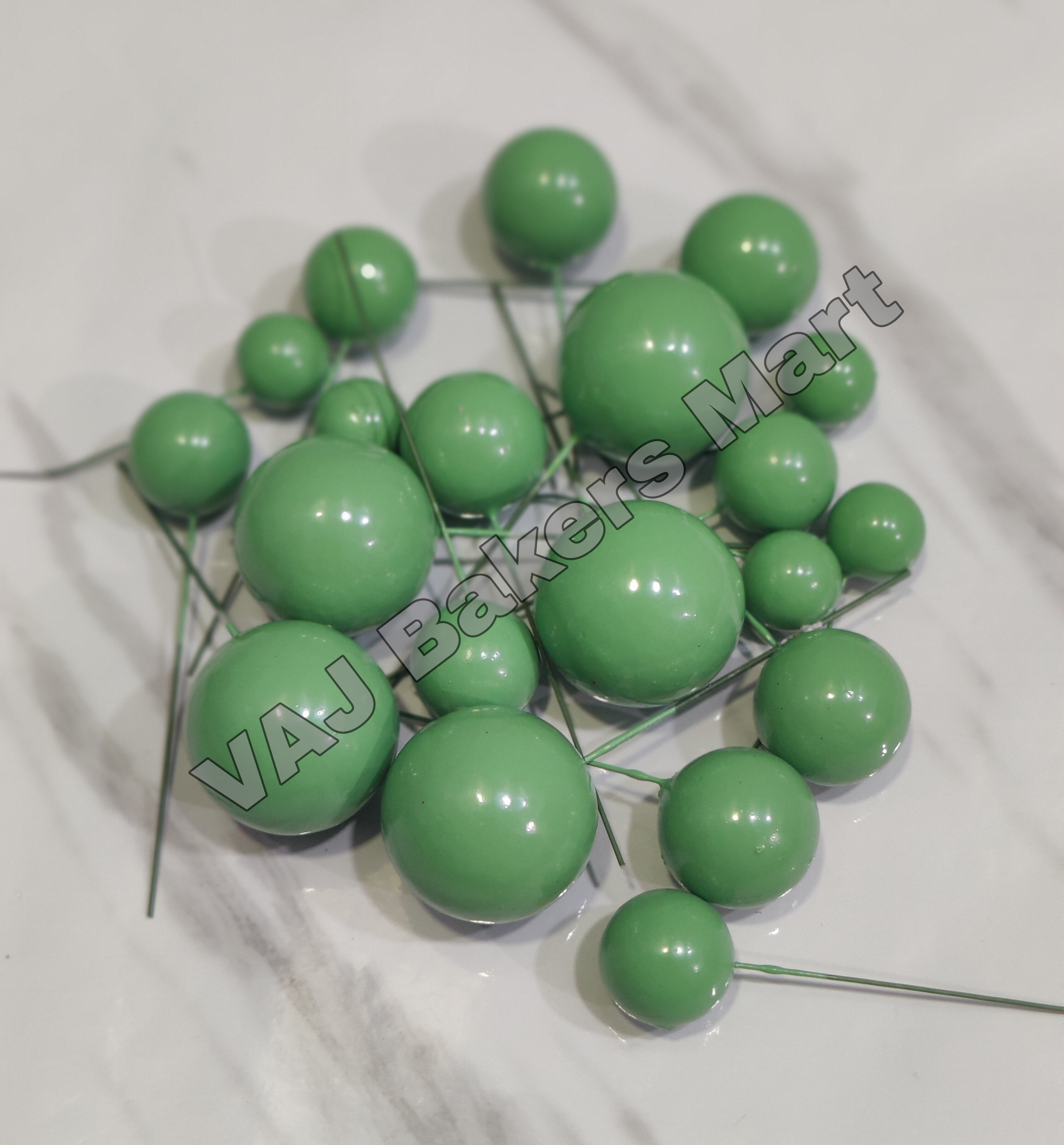 Light Green Metallic Faux Balls